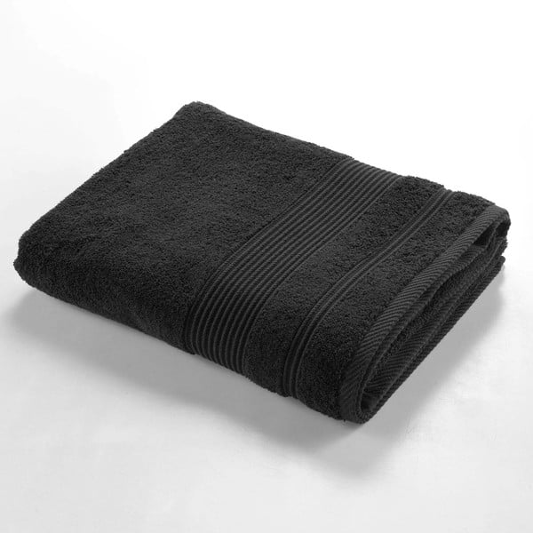 Crni pamučan ručnik od frotira 90x150 cm Tendresse – douceur d'intérieur