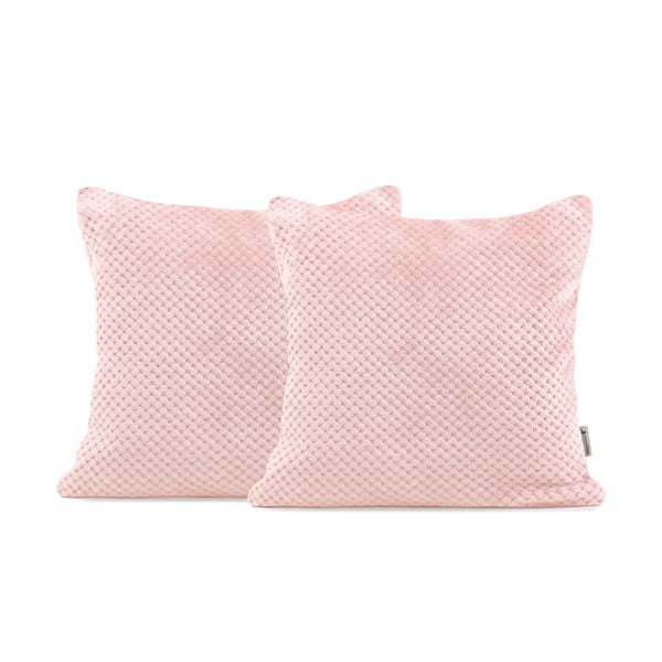 Set od 2 puderasto ružičaste ukrasne navlake za jastuk od mikrovlakana DecoKing Henry, 45 x 45 cm