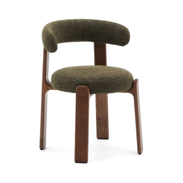 Kaki zelena/smeđa blagovaonska stolica od čvrste jeseni Granite – Kave Home
