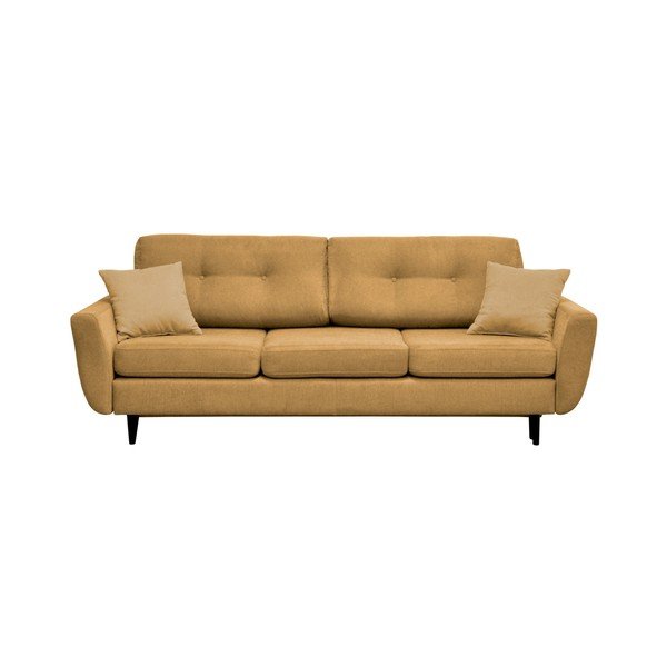 Žuti trosjed na razvlačenje s crnim nogama Mazzini Sofas Jasmin-image-3