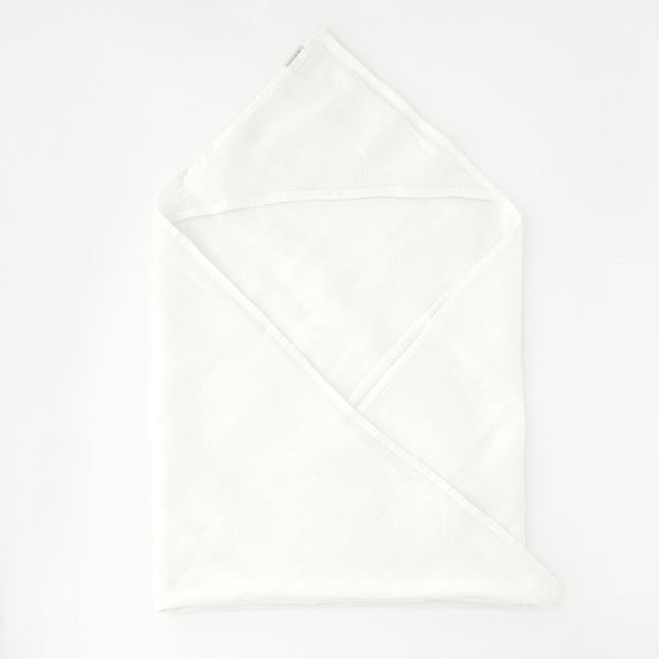 Dječji bijeli laneni ručnik s kapuljačom Linen Tales Waffle 100 x 100 cm