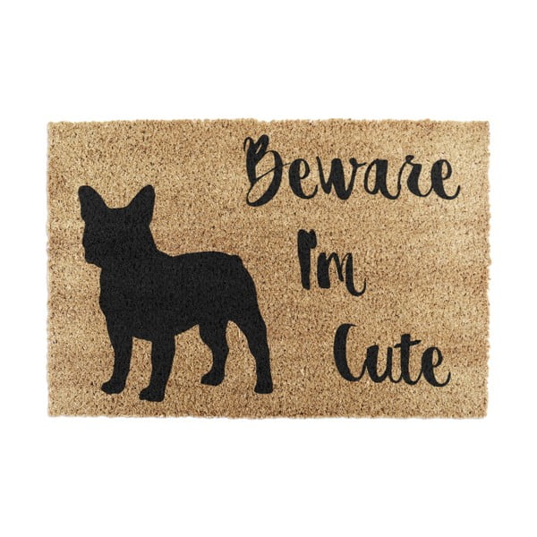 Otirač od kokosovih vlakana 40x60 cm Beware I'm Cute French Bulldog – Artsy Doormats