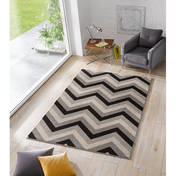 Crni tepih Chateau Chevron, 70x140 cm-image-1