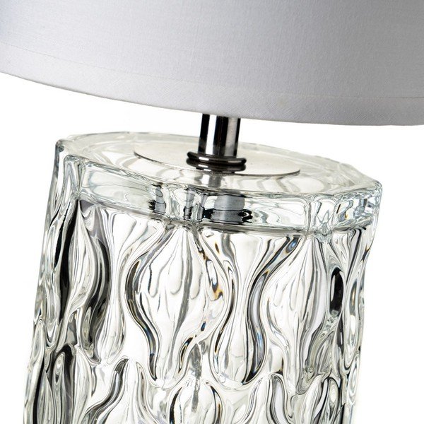 Staklena stolna lampa s tekstilnim sjenilom (visina 29 cm) – Casa Selección-image-3