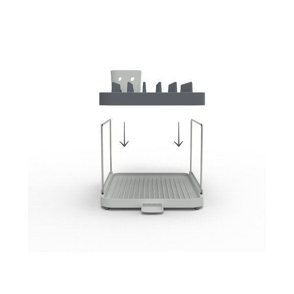 Sivi dvoetažan ocjeđivač za posuđe Duo – Joseph Joseph-image-4