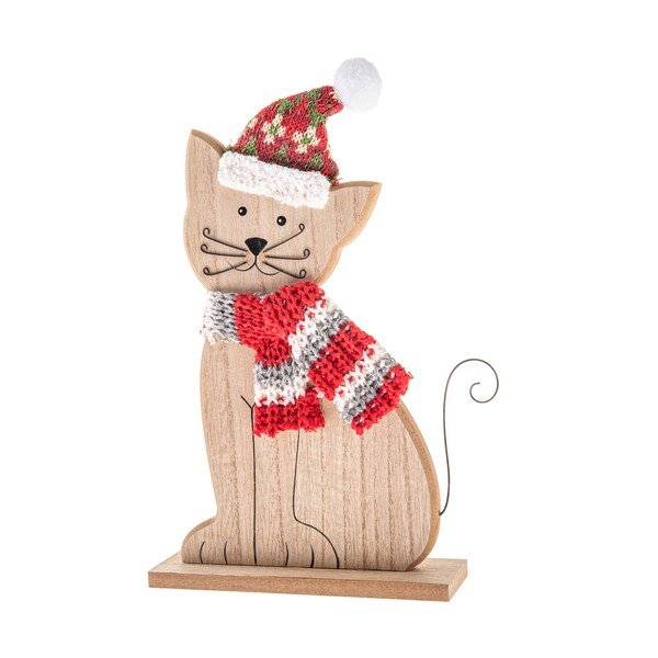 Drvena božićna figurica (visina 29 cm) Cat – Dakls