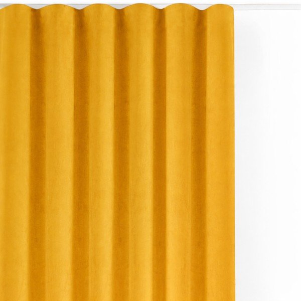 Senf žuta zavjesa za djelomično zamračenje od samta 400x175 cm Velto – Filumi