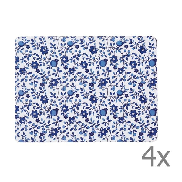 Set od 4 mjesta za kuhanje Kitchen Craft Blue Flower, 21 x 29 cm