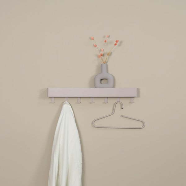 Smeđe-siva metalna zidna vješalica s policom 72 cm Dax Play – Spinder Design-image-4