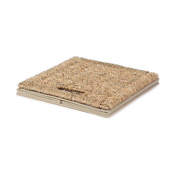 Kutija za pohranu od morske trave u prirodnoj boji 30x30x30 cm – Compactor-image-4