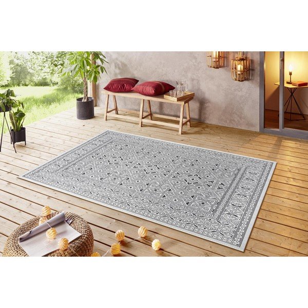 Crno-bež vanjski tepih NORTHRUGS Cuadrado, 70 x 140 cm-image-1