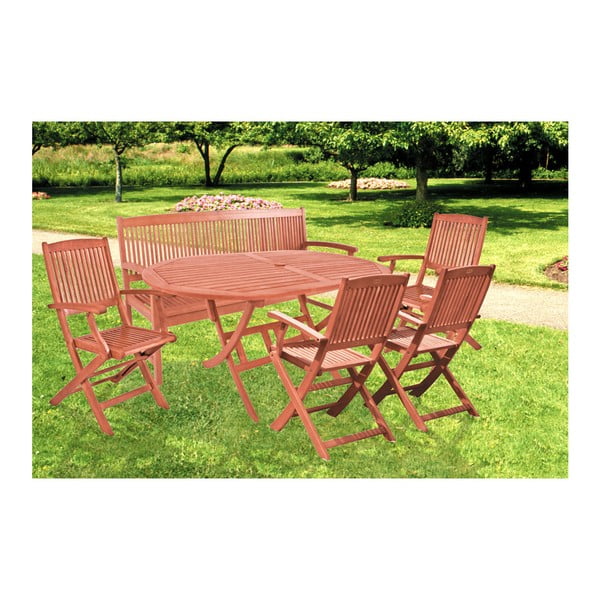 Vrtna klupa za 3 osobe od drveta eukaliptusa Garden Pleasure Stockholm-image-3