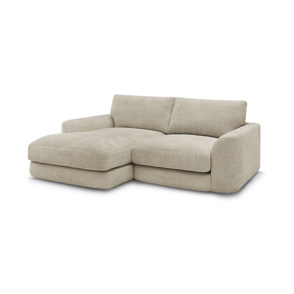 Bež kutna garnitura od šenila (s lijevim kutom/s ležaljkom) Leonore – Bobochic Paris