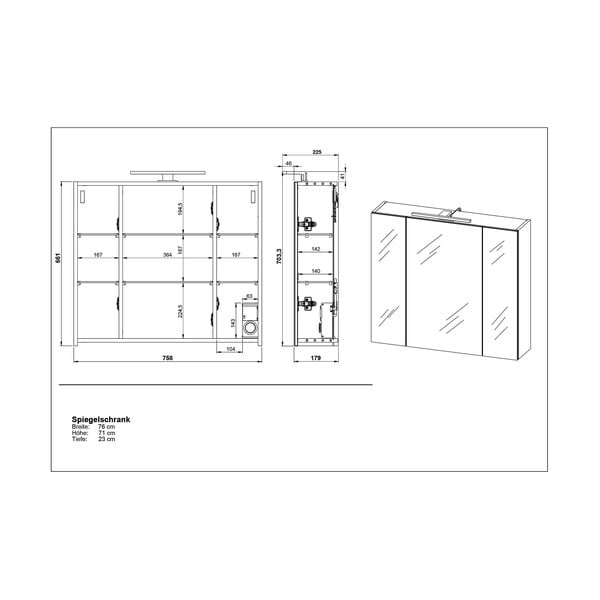 Zidni ormarić s ogledalom Germanil Pescar-image-4