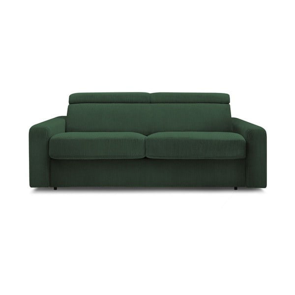 Tamno zelena sklopiva sofa od samta 215 cm Monaco – Bobochic Paris