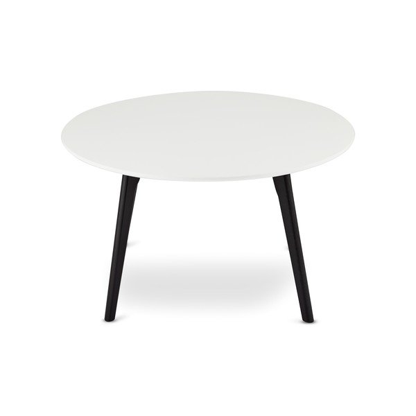 Crno-bijeli stolić za kavu sa nogama od hrastovog drveta Furnhouse Life, ø 80 cm-image-1