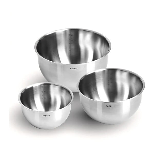 Zdjele u setu 3 kom od nehrđajućeg čelika u srebrnoj boji ø 24 cm Lucca 3.0 – FABINI