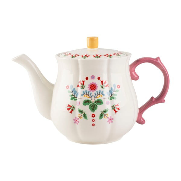 Bijeli čajnik od porculana s cvjetnim motivom Creative Tops, 1,4 l