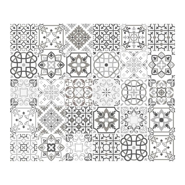 Set od 30 zidnih naljepnica Ambiance Cement Tiles Shade of Gray Bari, 10 x 10 cm-image-1