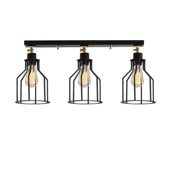 Crna/u zlatnoj boji stropna svjetiljka s metalnim sjenilom ø 17 cm Alacati – Opviq lights