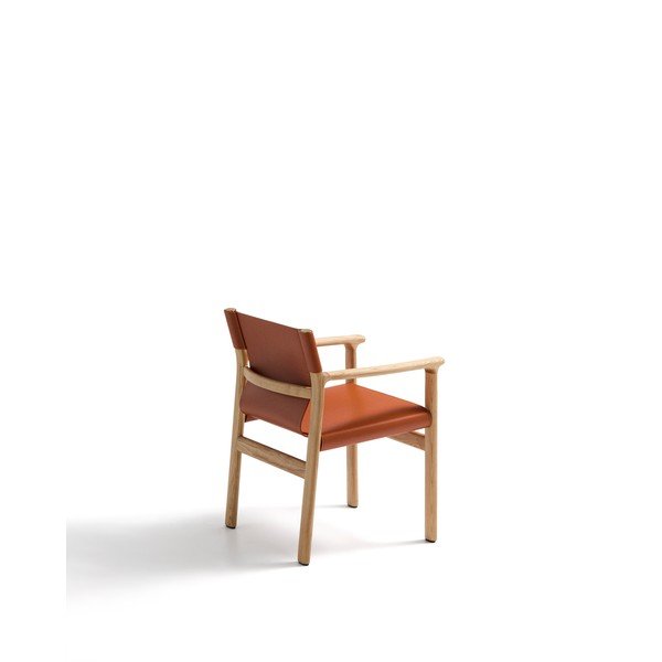 Konjak smeđa blagovaonska stolica s naslonima za ruke od čvrste jeseni Jan – Kave Home-image-4