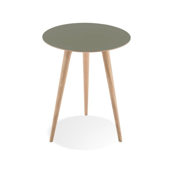 Pomoćni stol od hrastovog drveta sa zelenom pločom Gazzda Arp, ⌀ 45 cm