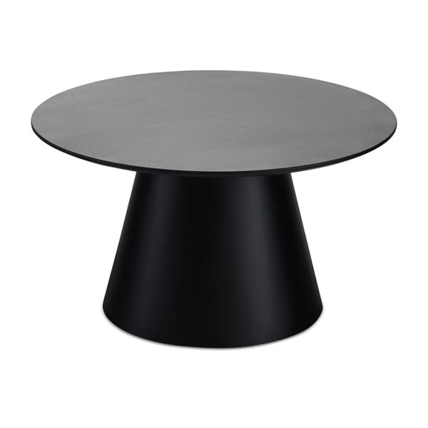 Crni/tamno sivi stolić za kavu s pločom stola u mramornom dekoru ø 80 cm Tango – Furnhouse