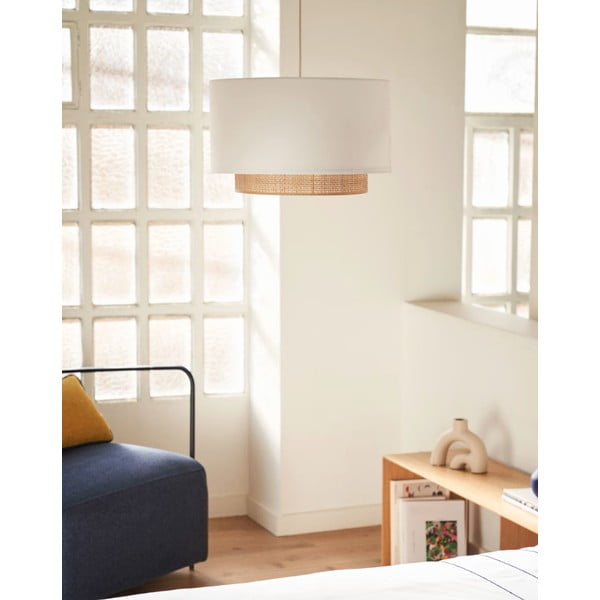 Bijelo/u prirodnoj boji tekstilno sjenilo ø 40 cm Erna – Kave Home-image-2