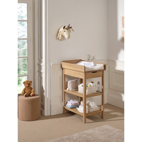 Stol za presvlačenje od punog hrasta s promjenjivim stolom u prirodnoj boji Forrest – Vipack-image-1