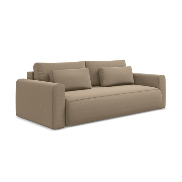 Svjetlo smeđa baršunasti sklopiva/s prostorom za odlaganje sofa 238 cm Kapua – Makamii-image-1