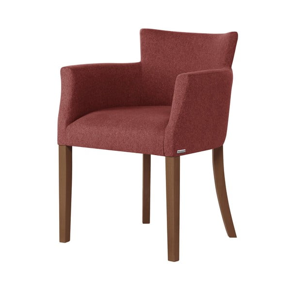 Cigla crvena stolica s tamnosmeđim nogama od bukve Ted Lapidus Maison Santal