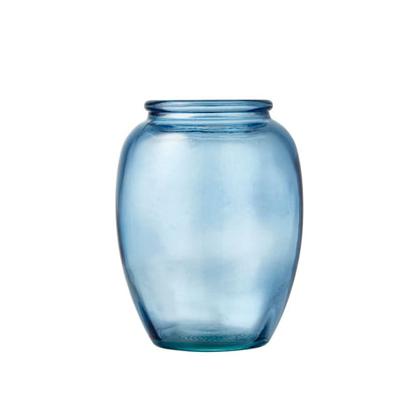 Bitz Kusintha plava staklena vaza, ø 10 cm