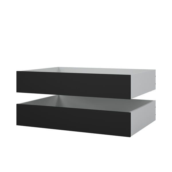 Crne ladice za ispod kreveta u setu 2 kom 90x190/140x190 cm Naia – Tvilum-image-3