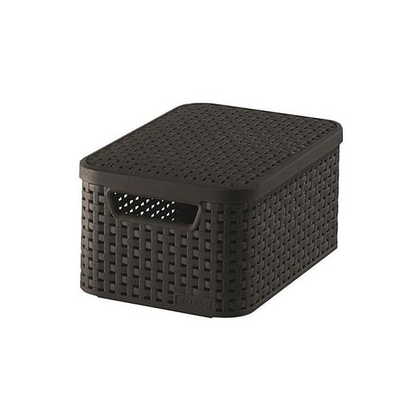 Tamno smeđa plastična kutija za pohranu s poklopcem 20x29x14 cm Style – Curver