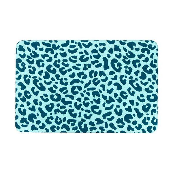 Svijetloplava kupaonska prostirka 39x60 cm Leopard - Artsy Doormats