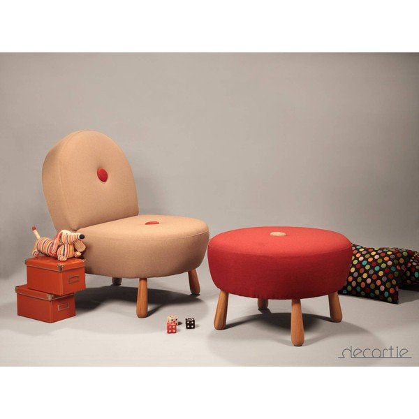 Dodue Pouf, krem / crvena-image-2