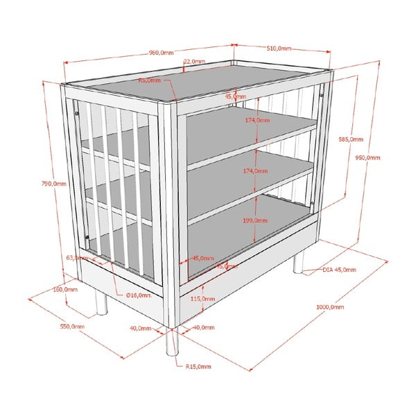 Bijela dječja komoda od masivne bukve s promjenjivim stolom 100x95x55 cm Forrest – Vipack-image-3