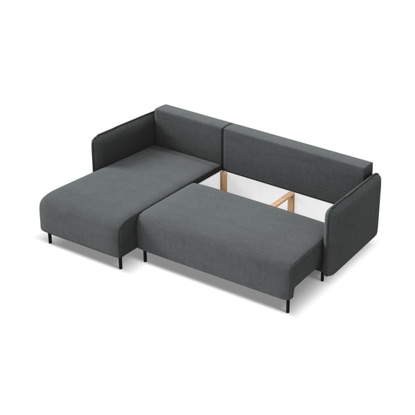 Tamno siva sklopiva/s prostorom za odlaganje kutna garnitura (s lijevim kutom) Luana – Makamii-image-4