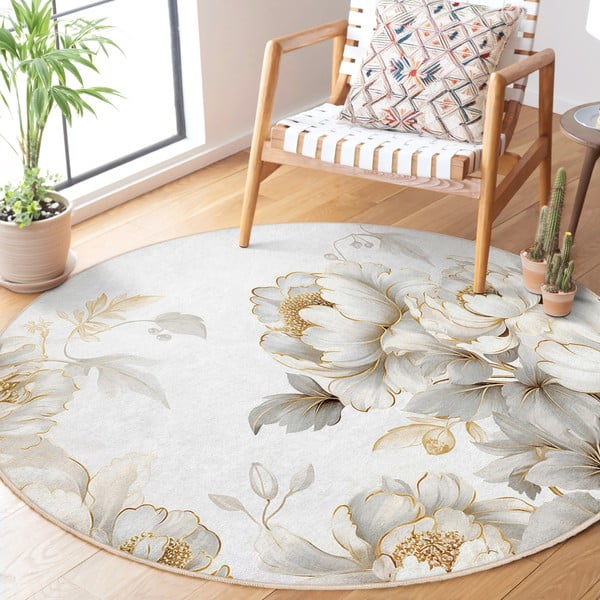 Svijetlo sivi/bež perivi okrugao tepih ø 80 cm Soft and Gentle – Mila Home-image-2