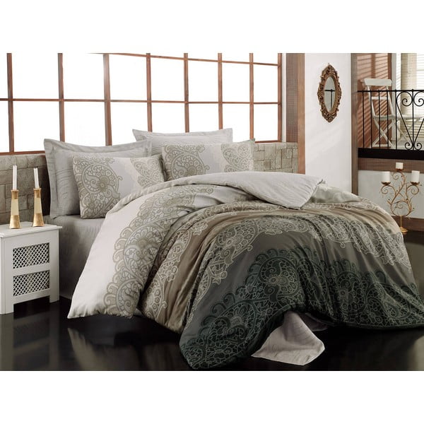 Set pamučne posteljine za bračni krevet Safiye, 200 x 220 cm