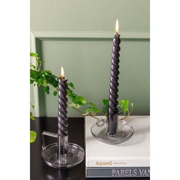 Sivi stakleni svijećnjak PT LIVING Mod-image-1