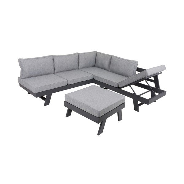 Siva vrtna garnitura aluminijska za 4 osobe Donna – Garden Pleasure-image-4