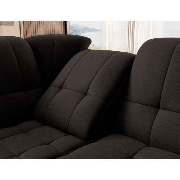 Smeđa sklopiva/s prostorom za odlaganje kutna garnitura (s lijevim kutom/u obliku slova L) Sado – ELTAP-image-1