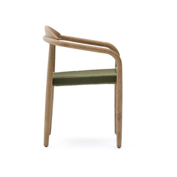 Zelena/u prirodnoj boji blagovaonska stolica od masivnog drveta Nina – Kave Home-image-3