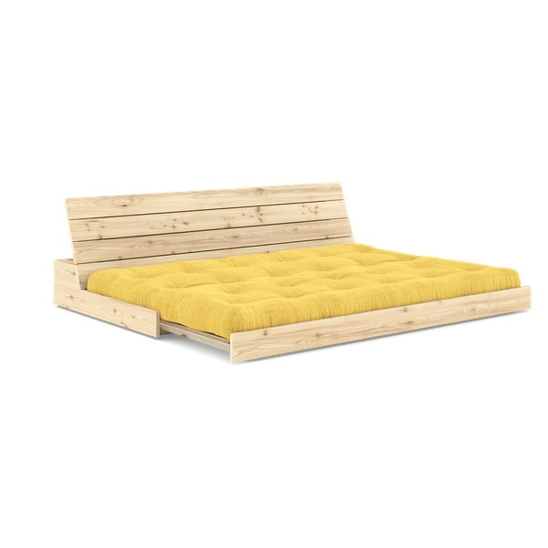 Žuta  sklopiva sofa od samta 196 cm Base – Karup Design-image-4