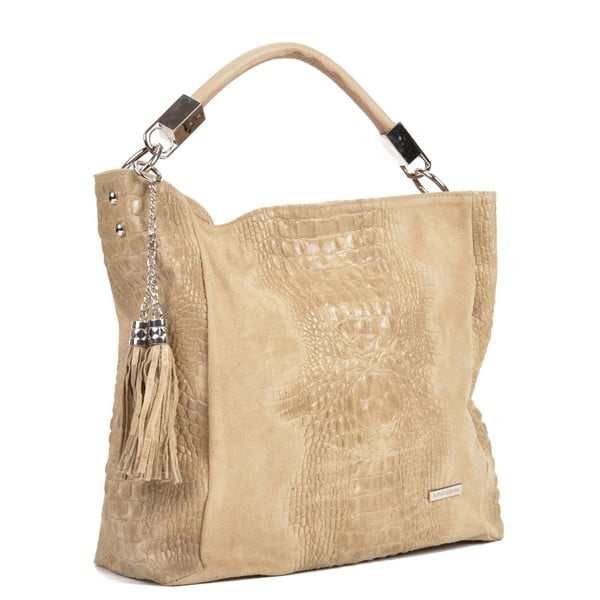 Smeđe-bež kožna torbica Sofia Cardoni Manu-image-2