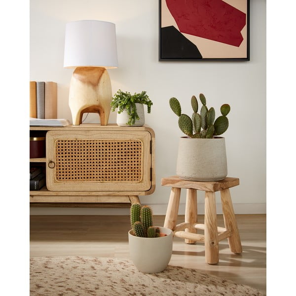 Set od dvije svijetlosive betonske posude za cvijeće Kave Home Lux-image-1