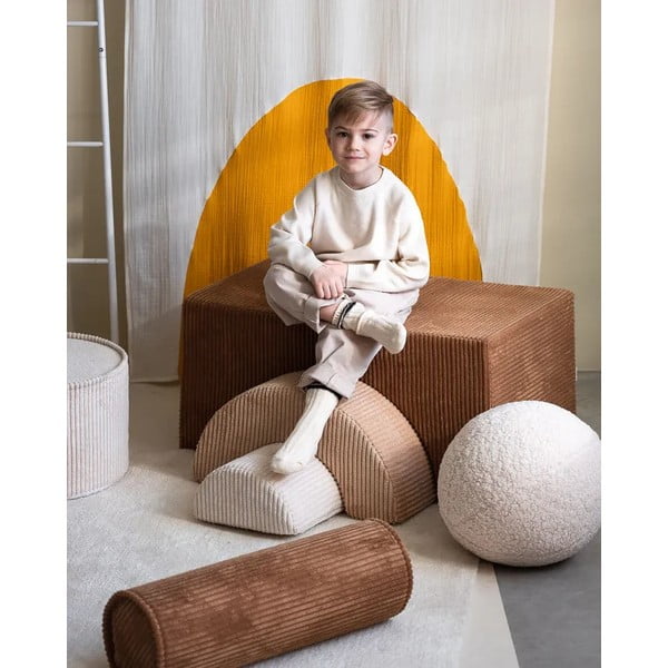 Smeđi dječji jastuk za sjedenje od samta Roll – Wigiwama-image-2