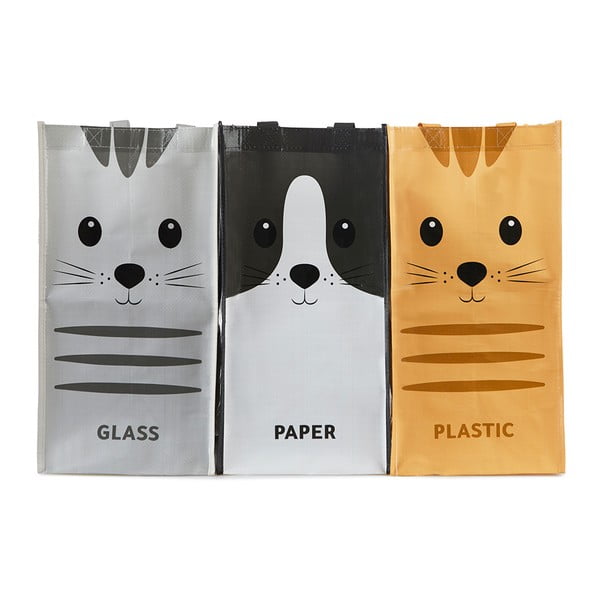 Plastične vreće u setu 3 kom 3x20 l za odvojeni otpad Meow – Balvi