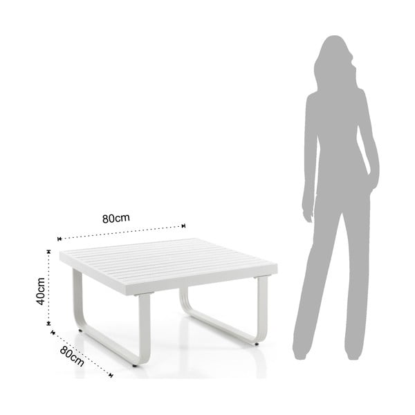 Bijeli stolić za kavu aluminijski 80x80 cm Ischia – Tomasucci-image-1